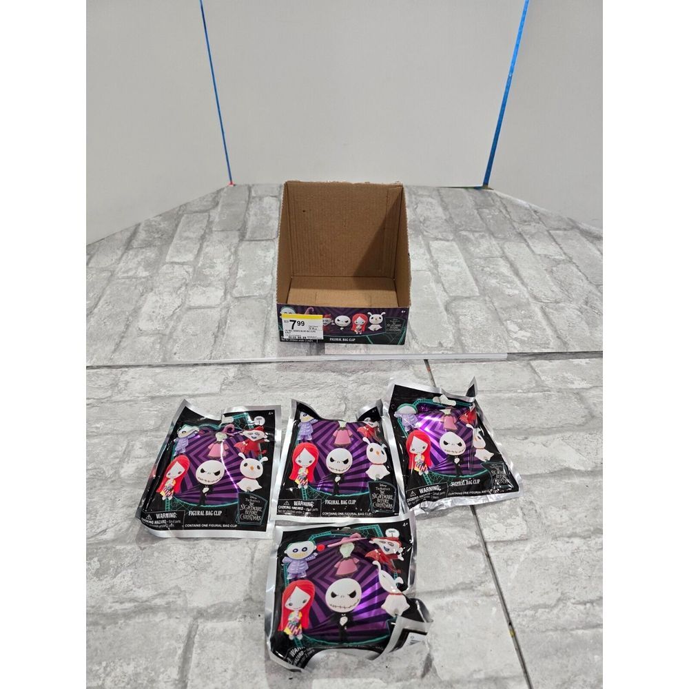 The Nightmare Before Christmas Blind Bag Figural Clip‎ Lot of 4 Unopened Sealed